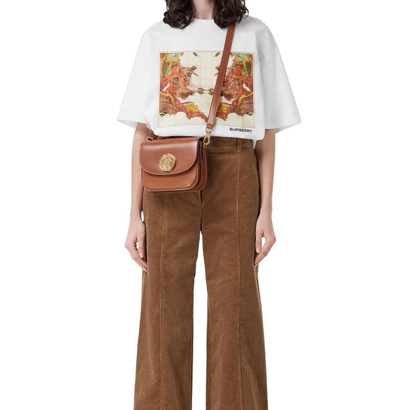 【预售3-7天】BURBERRY/博柏利 22年春夏新款 女士白色纯棉地图印花宽松短袖T恤80565821 商品