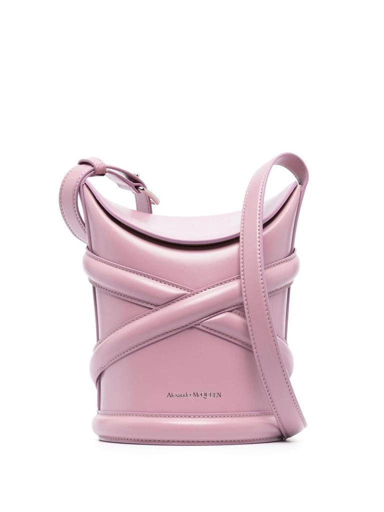 商品Alexander McQueen|ALEXANDER MCQUEEN - The Curve Leather Bucket Bag,价格¥12753,第1张图片