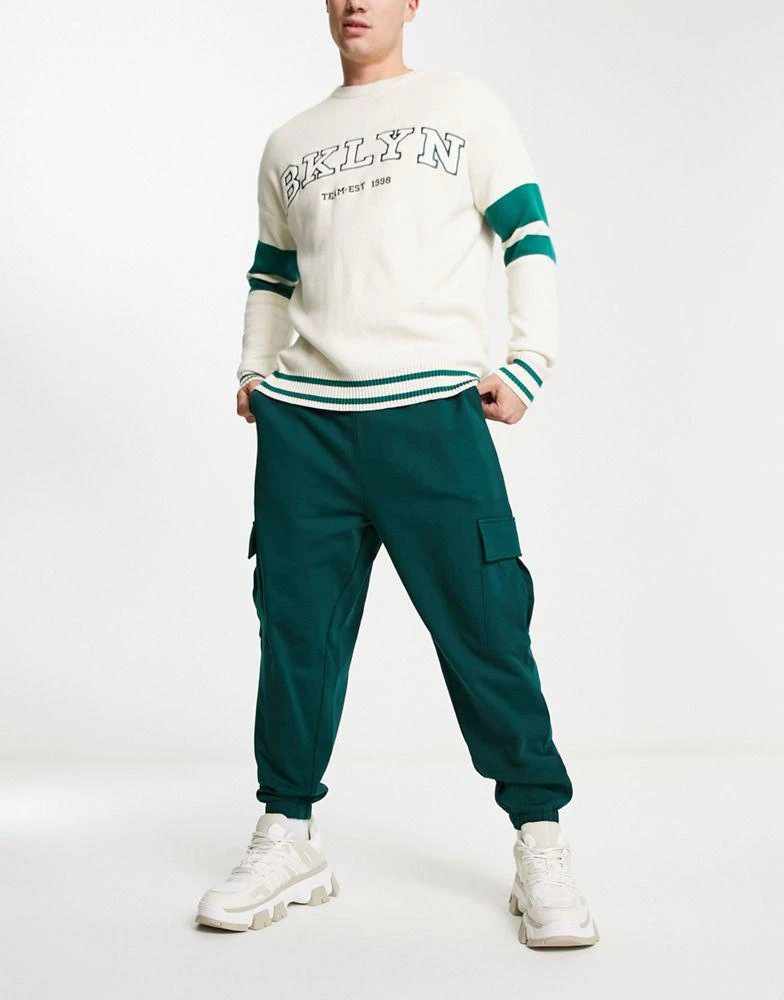 商品ASOS|ASOS DESIGN oversized cargo joggers in green,价格¥151,第1张图片