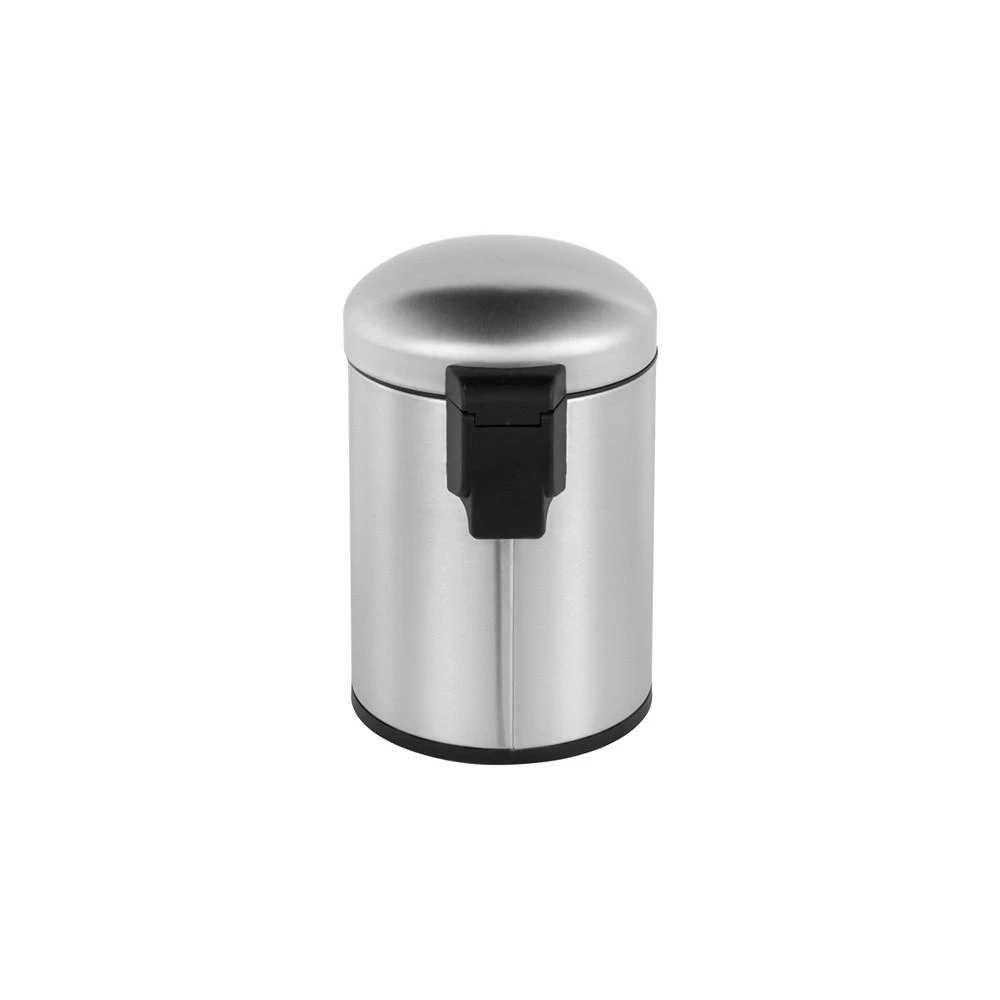 商品Mega Casa|1.32 Gal./5 Liter Stainless Steel Round Step-on Trash Can for Bathroom and Office,价格¥149,第3张图片详细描述