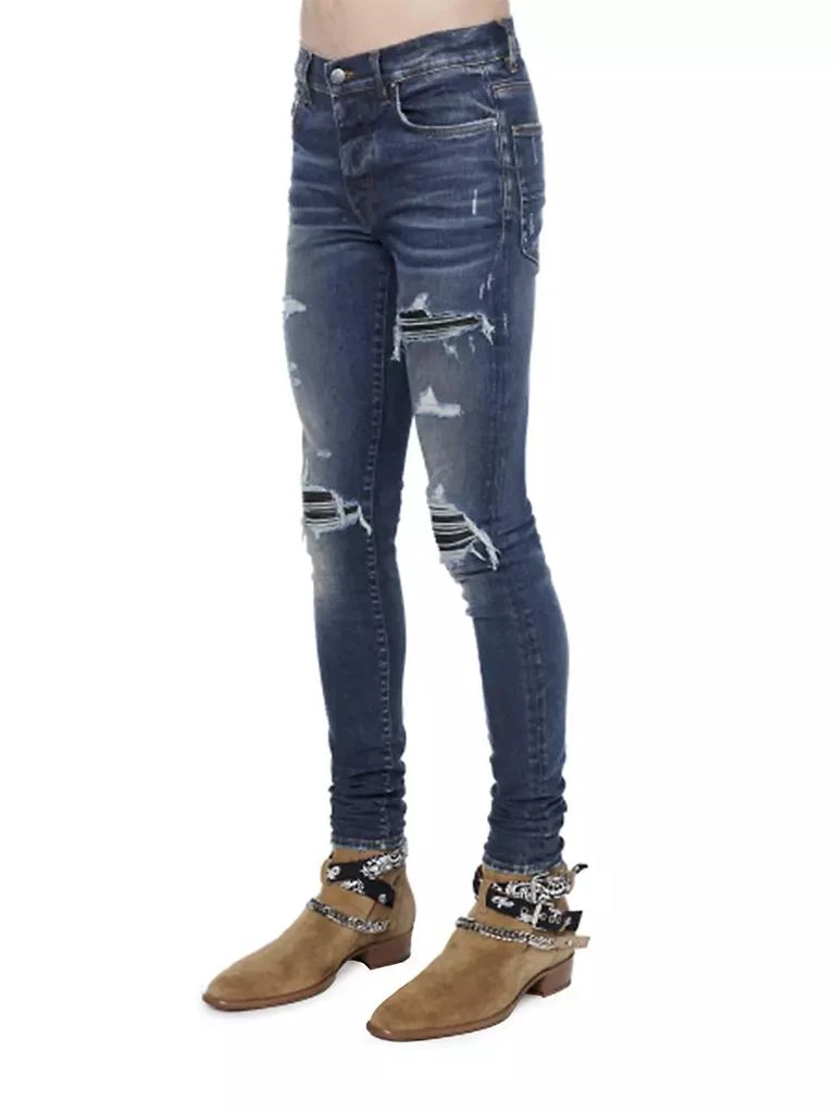 商品AMIRI|Mx1 Leather Patch Skinny Jeans,价格¥8245,第2张图片详细描述