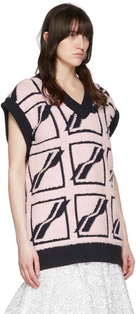 Pink & Black Wool Vest商品第2张图片规格展示