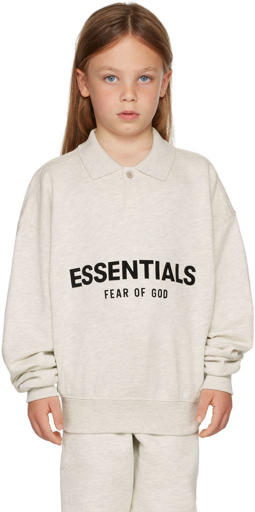 商品Essentials|Kids Off-White Logo Long Sleeve Polo,价格¥283,第1张图片