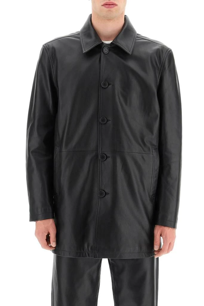 商品SUNFLOWER|Sunflower 'Shop Coat' Leather Jacket,价格¥4873,第2张图片详细描述