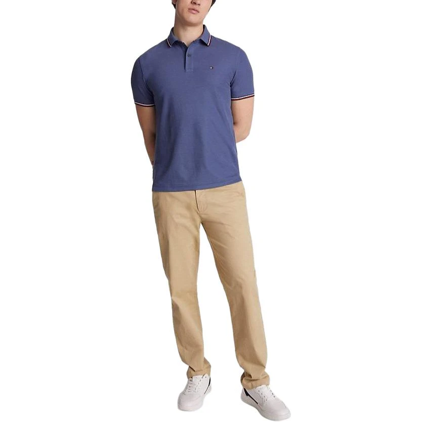 商品[国内直发] Tommy Hilfiger|网球穿搭美式复古纯色简约宽松短袖Polo衫 男款 蓝色,价格¥572,第3张图片详细描述