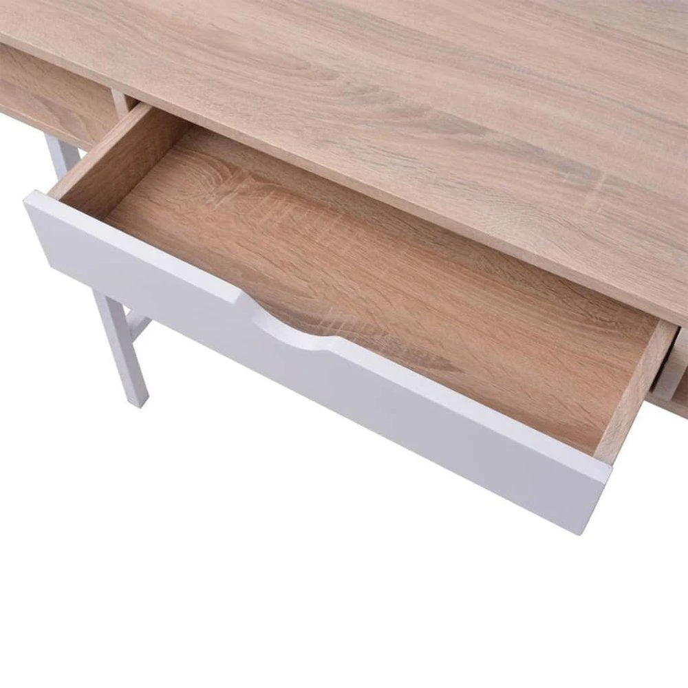 商品vidaXL|Desk with 1 Drawer Oak and White , 20135,价格¥1286,第4张图片详细描述
