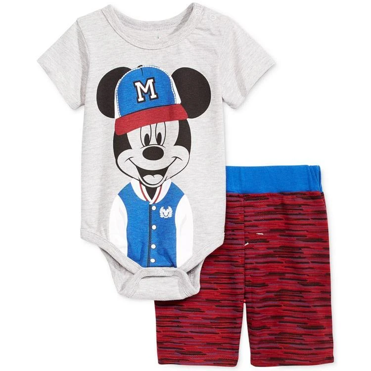 商品Nannette|2-Pc. Mickey Mouse Bodysuit & Shorts Set, Baby Boys (0-24 months),价格¥57,第1张图片