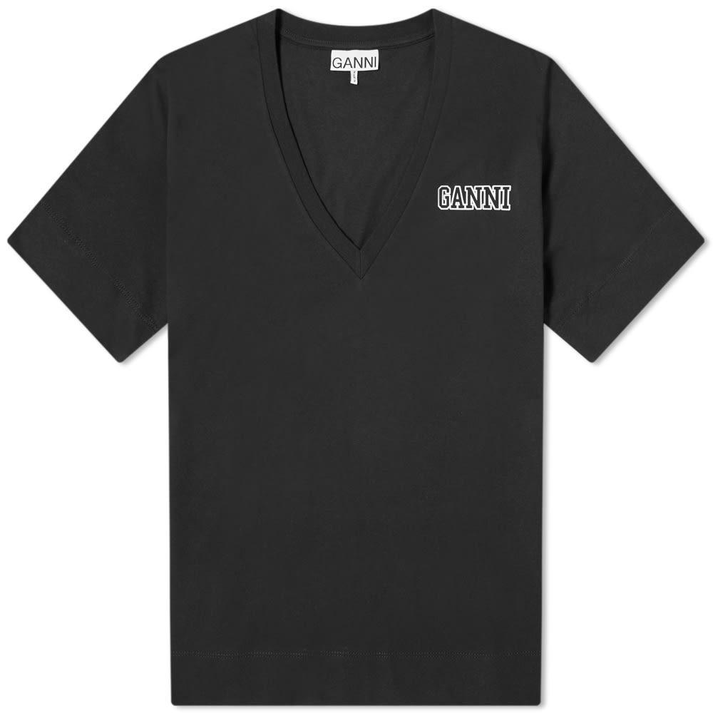 商品Ganni|GANNI Logo V-Neck Tee,价格¥588,第1张图片