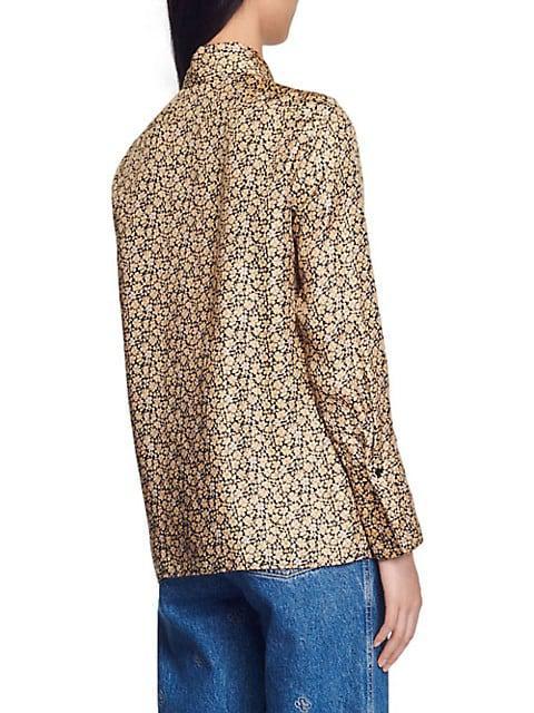 商品Sandro|Annita Silk Button Front Shirt,价格¥1681,第5张图片详细描述