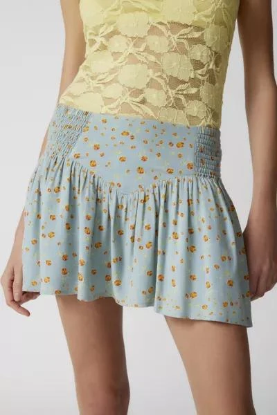 UO Auriella Drop-Waist Floral Mini Skirt 商品