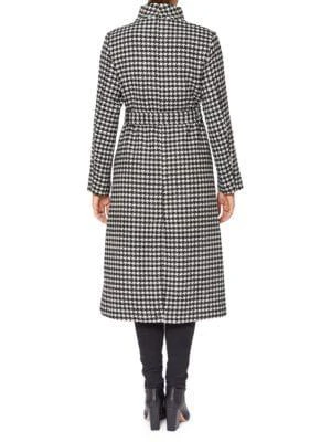 商品Kate Spade|Houndstooth Single Breasted Belted Coat,价格¥1025,第2张图片详细描述