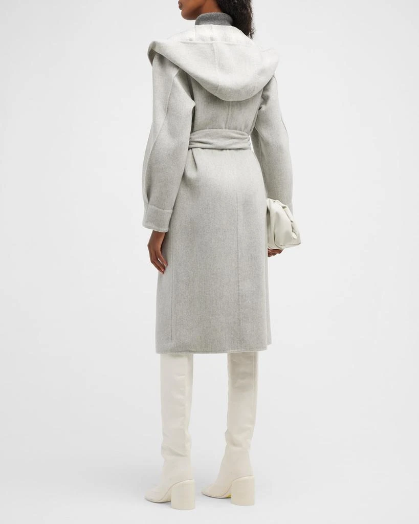 商品AGNONA|Self-Belt Hooded Cashmere Long Coat,价格¥16303,第4张图片详细描述