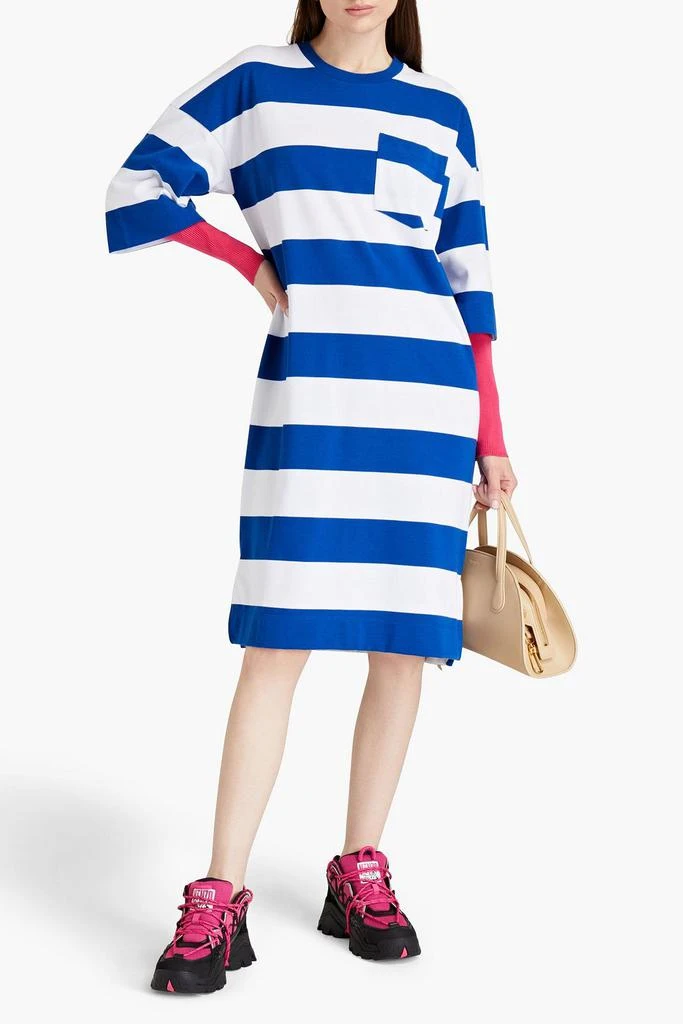 商品Ganni|Daphne striped cotton-blend jersey midi dress,价格¥377,第2张图片详细描述