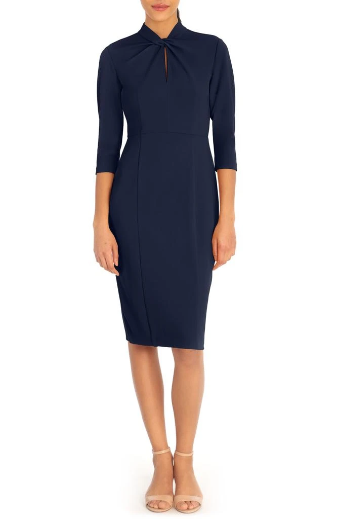 商品Donna Morgan|Crepe Three-Quarter Sleeve Sheath Dress,价格¥493,第1张图片
