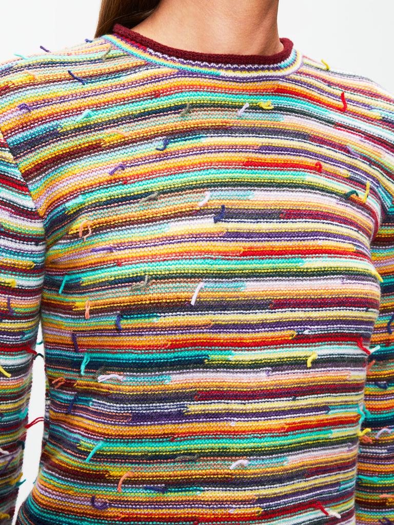 Striped Cashmere Wool Blend Crewneck Sweater商品第5张图片规格展示