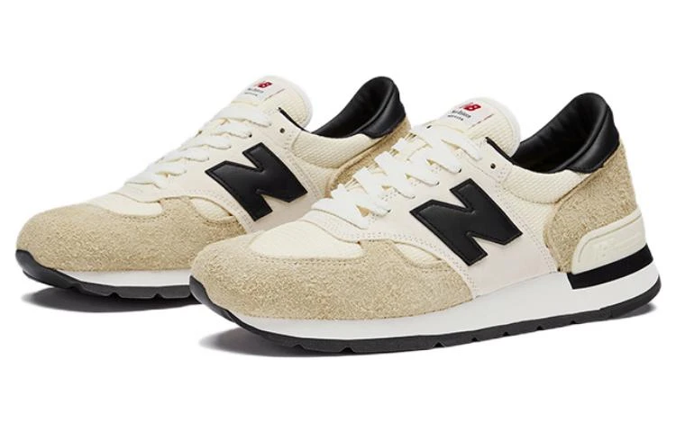 商品[国内直发] New Balance|NB 990 V1 复古网眼鞋面 织物猪皮二层绒面皮防滑耐磨轻便 低帮 休闲跑步鞋 男女同款 白黄黑 美产,价格¥1113,第4张图片详细描述