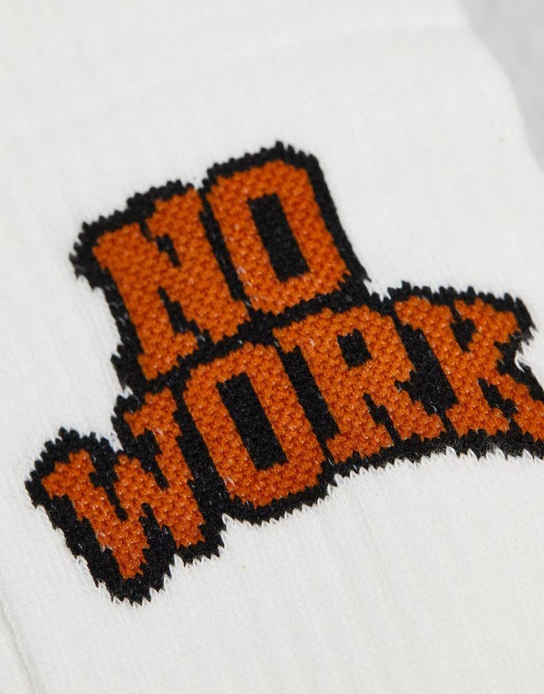 商品ASOS|ASOS DESIGN All work no play slogan socks in white,价格¥34,第2张图片详细描述