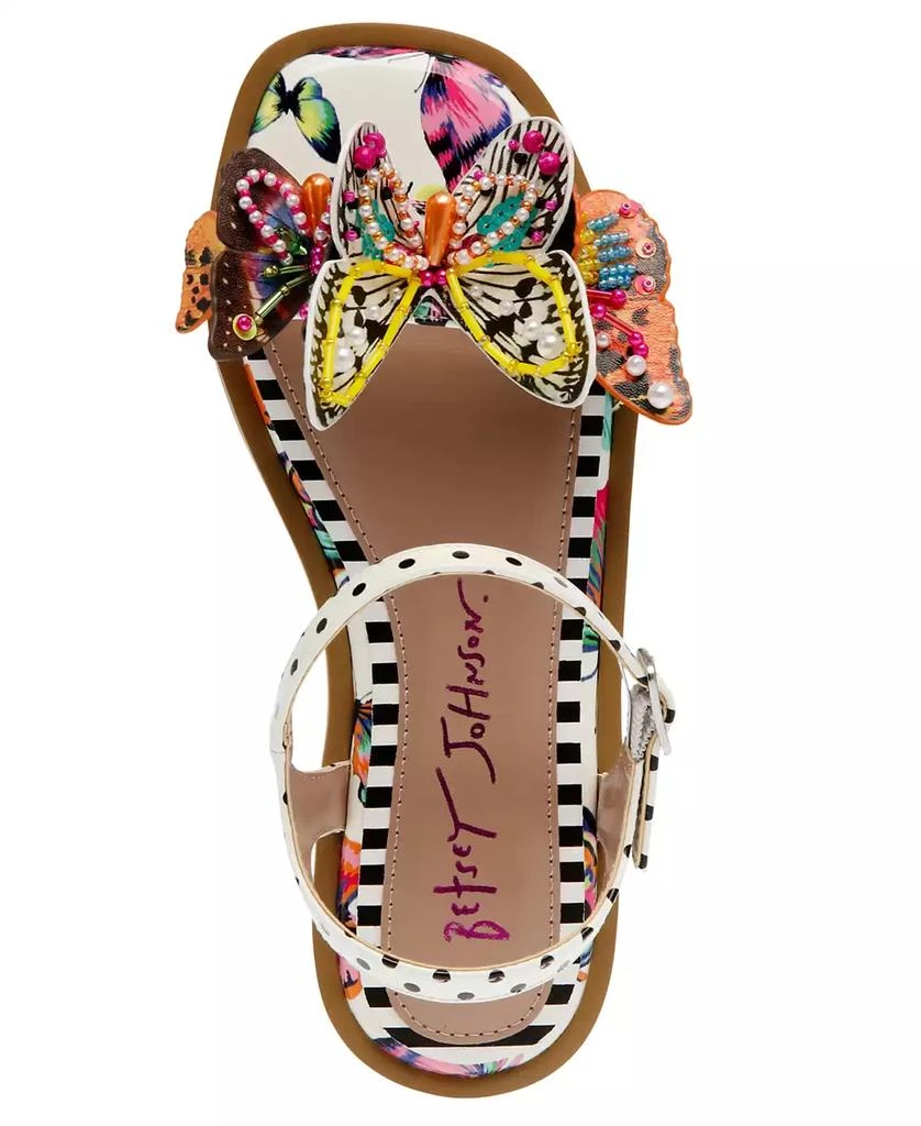 商品Betsey Johnson|Little and Big Girls Dacie Flat Sandals with Butterfly Embellishments,价格¥533,第4张图片详细描述