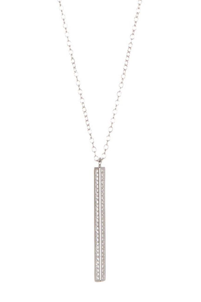Adornia Vertical Bar Necklace .925 Sterling Silver商品第1张图片规格展示