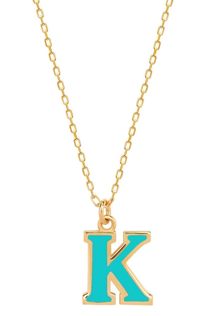 商品Gabi Rielle|Vacay Dreamy Collection 14K Gold Plated Sterling Silver Turquoise French Enamel Initial Necklace,价格¥414,第1张图片