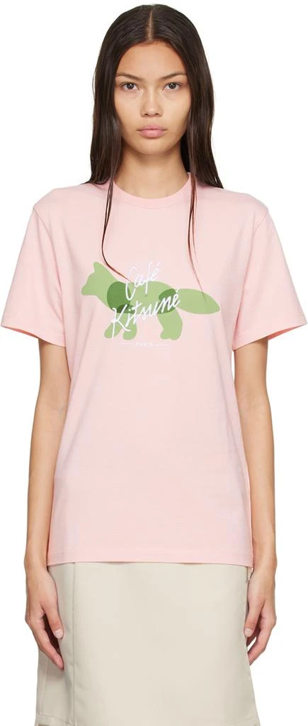 商品Maison Kitsune|Pink Fox Cafe Kitsune Classic T-Shirt,价格¥329,第1张图片