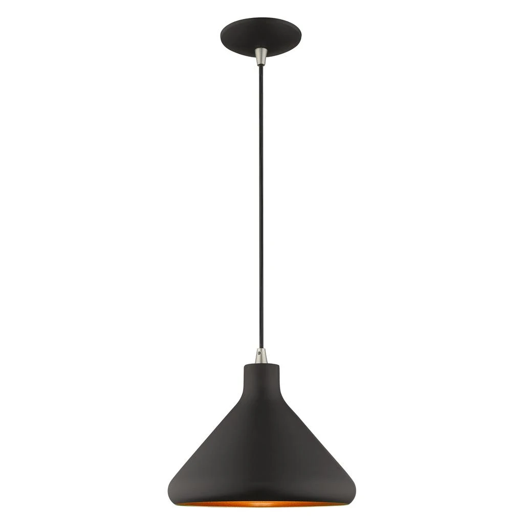 商品Livex Lighting|One Light Black Mini Pendant,价格¥809,第1张图片