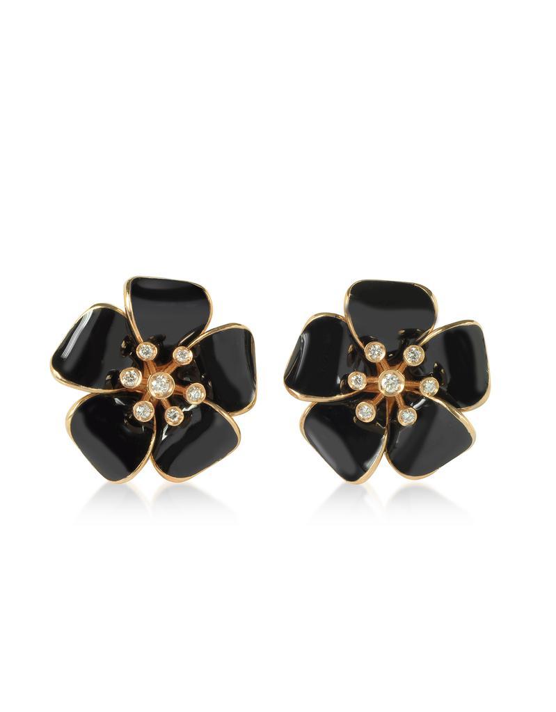 商品Rosato 洛萨朵|Rose Gold and Black Enamel Daisy Earrings,价格¥9916,第1张图片