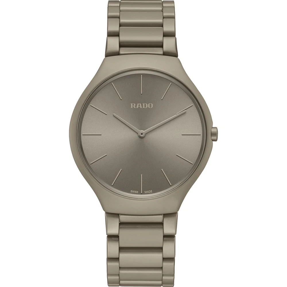 商品Rado|Unisex Swiss True Thinline Les Couleurs Le Corbusier Gray High-Tech Ceramic Bracelet Watch 39mm,价格¥15560,第1张图片