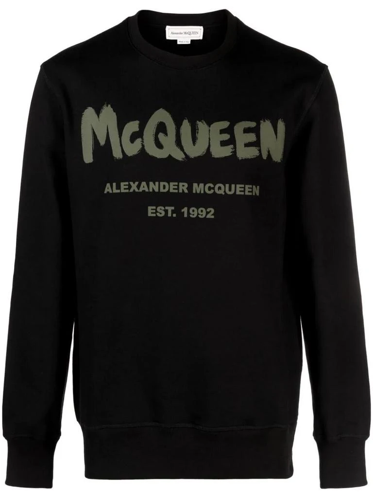 商品Alexander McQueen|Alexander McQueen `Graffiti` Print Sweatshirt,价格¥1852,第1张图片