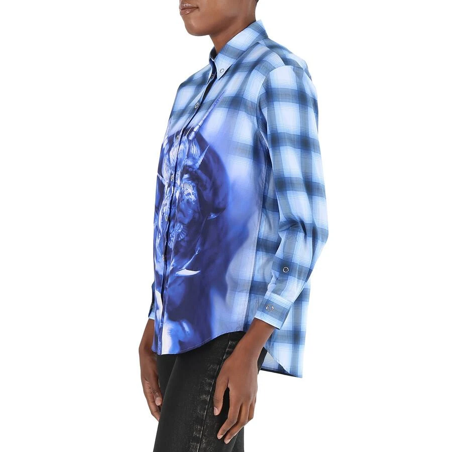 商品Burberry|Ladies Ink Blue Sea Maiden Print Plaid Shirt,价格¥1190,第2张图片详细描述