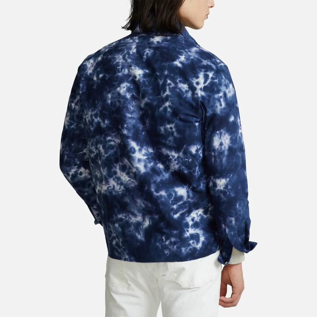 商品Ralph Lauren|Polo Ralph Lauren Men's Garment Dyed Zipped Oxford Short Sleeve Shirt - Rl Navy Bleach Out,价格¥490,第2张图片详细描述