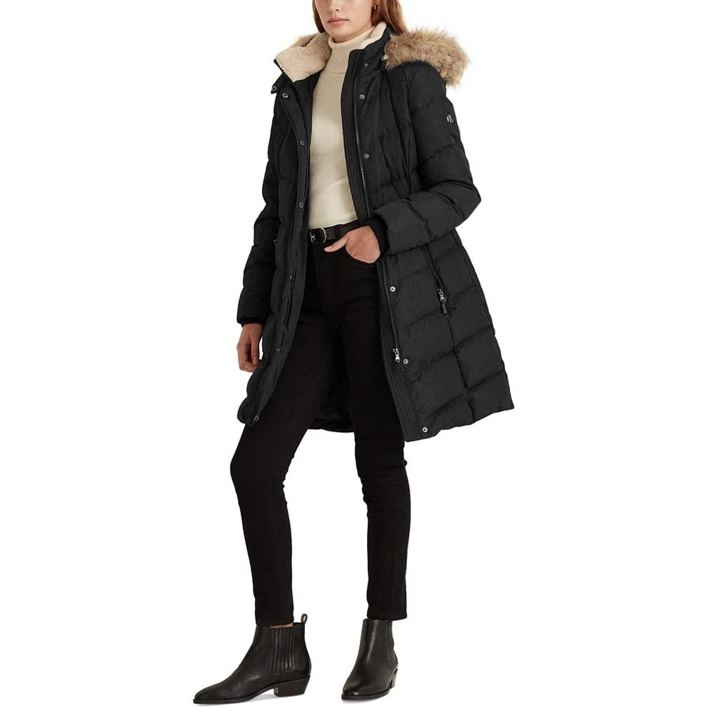 商品Ralph Lauren|Women's Faux-Fur-Trim Hooded Puffer Coat, Regular & Petite,价格¥1337,第4张图片详细描述