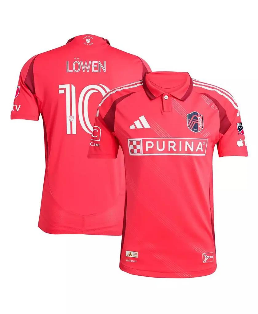 商品Adidas|Men's Eduard Lowen Red St. Louis City SC 2025 Forever CITY Red Authentic Player Jersey,价格¥1444,第1张图片