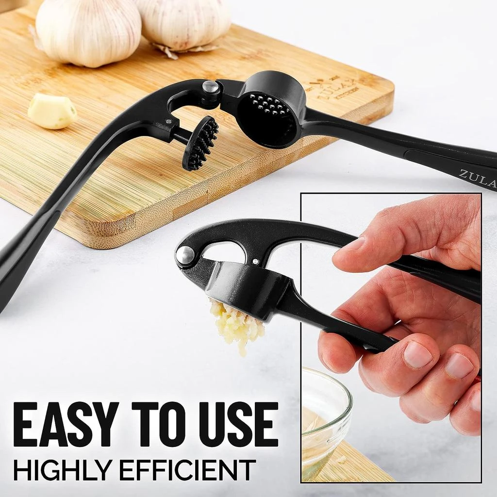 商品Zulay Kitchen|Garlic Press with Silicone Peeler and Brush,价格¥136,第4张图片详细描述