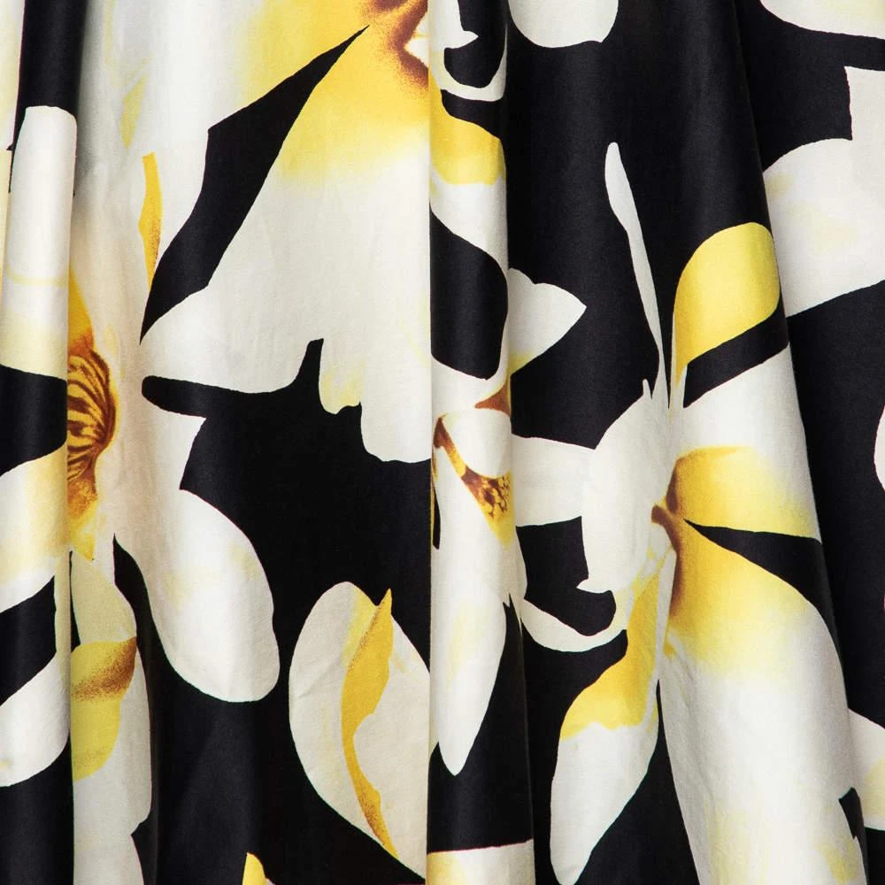 商品[二手商品] Alice + Olivia|Alice + Olivia Black Magnolia Print Cotton Dianna Midi Skirt L,价格¥1840,第4张图片详细描述