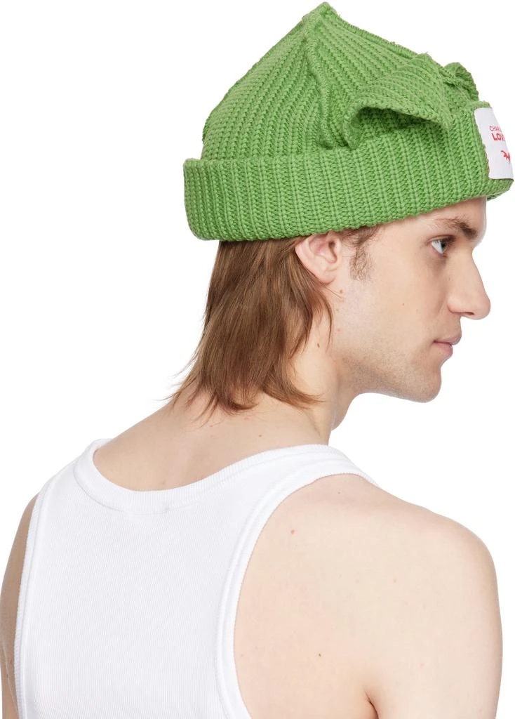 商品Charles Jeffrey Loverboy|Green Chunky Ears Beanie,价格¥409,第3张图片详细描述