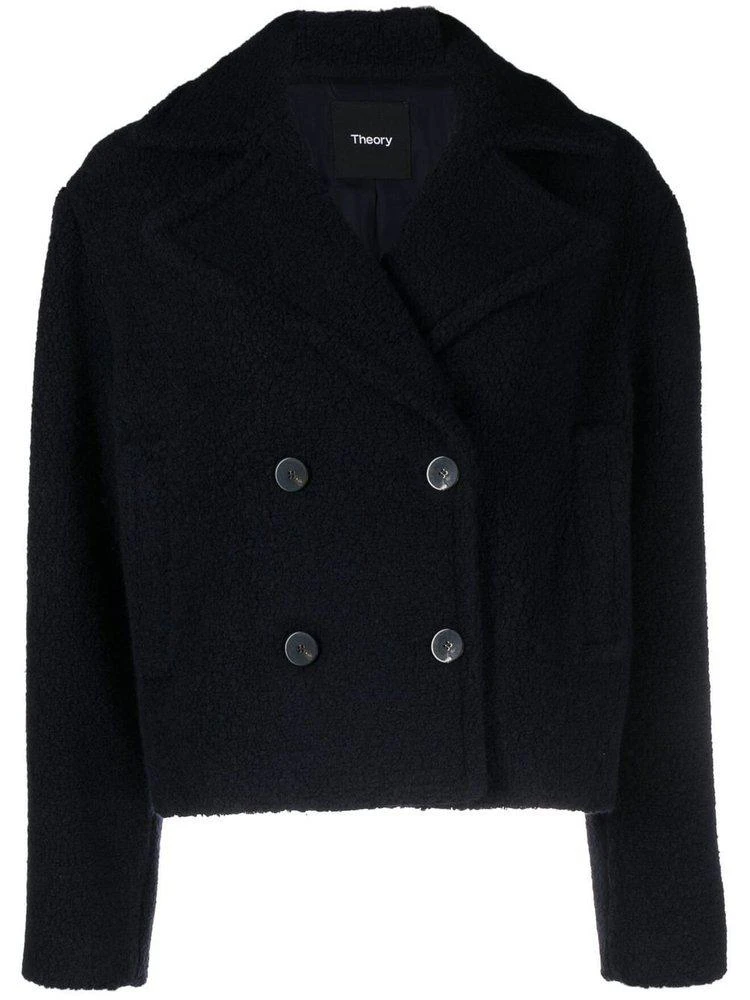 商品Theory|Theory Double-Breasted Cropped Peacoat,价格¥2920,第1张图片