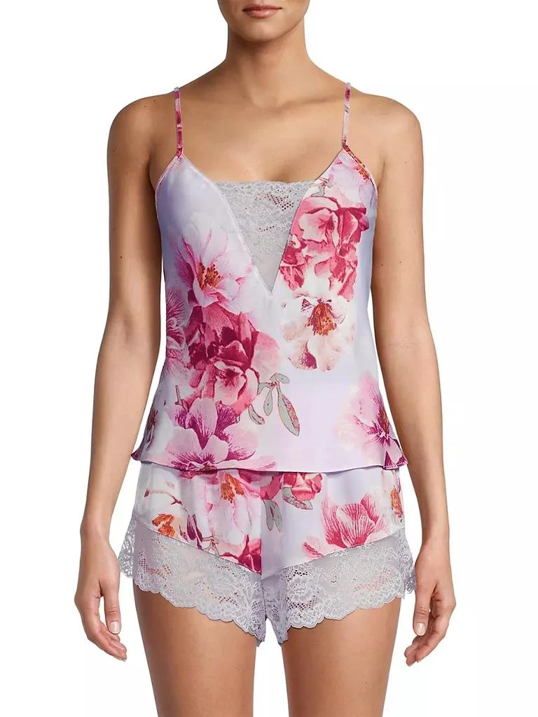 商品In Bloom|2-Piece Phoebe Floral Satin Lace-Trim Cami Short Set,价格¥305,第3张图片详细描述