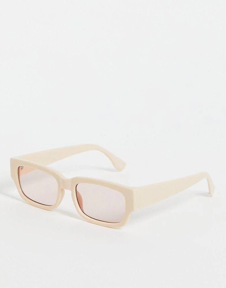 商品ASOS|ASOS DESIGN frame square sunglasses in milky white  - WHITE,价格¥40,第1张图片
