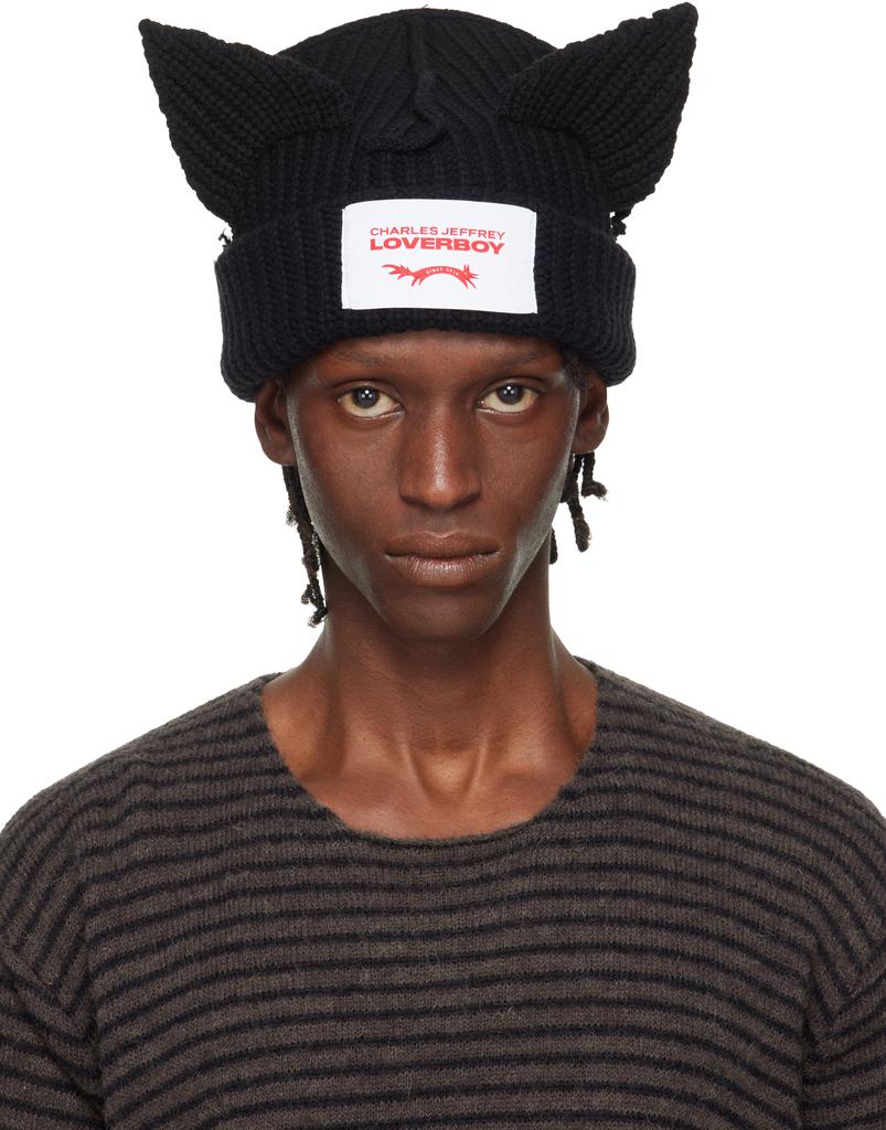 Bonnet noir à grosses oreilles image 2