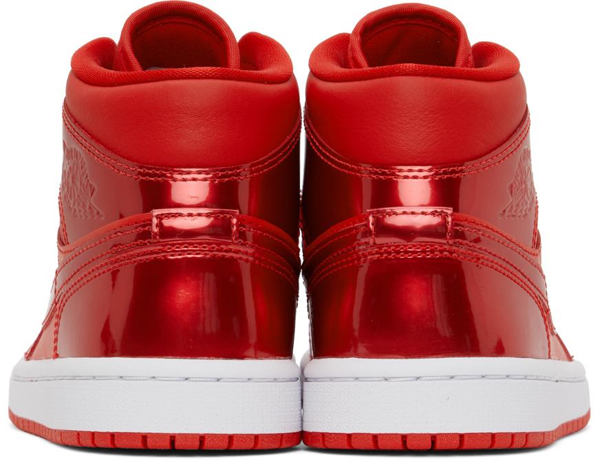Red Air Jordan 1 Mid Sneakers商品第2张图片规格展示