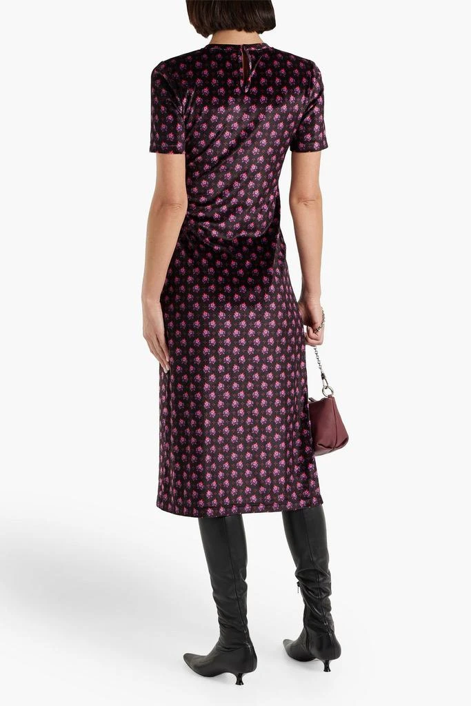 商品Derek Lam|Ruched printed velvet midi dress,价格¥1656,第3张图片详细描述