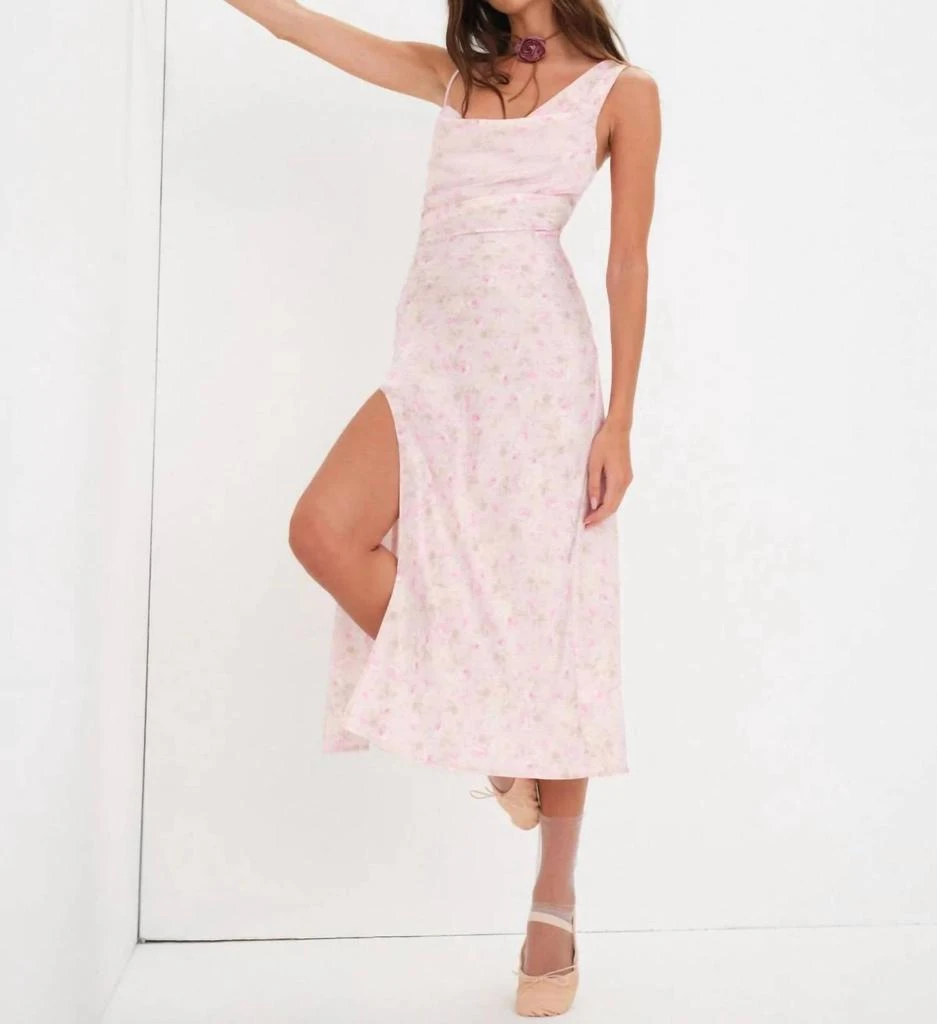 商品For Love & Lemons|Iiana Midi Dress In Pink,价格¥1208,第2张图片详细描述