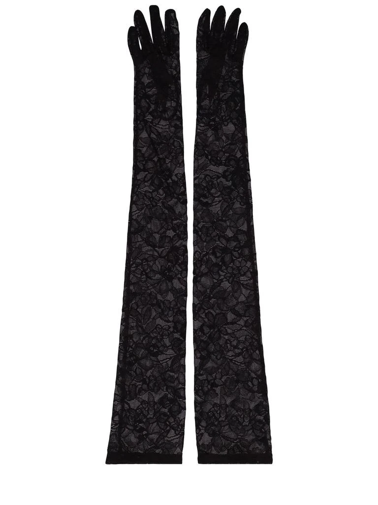 商品Versace|Silk & Lace Orchid Print Gloves,价格¥2184,第1张图片详细描述