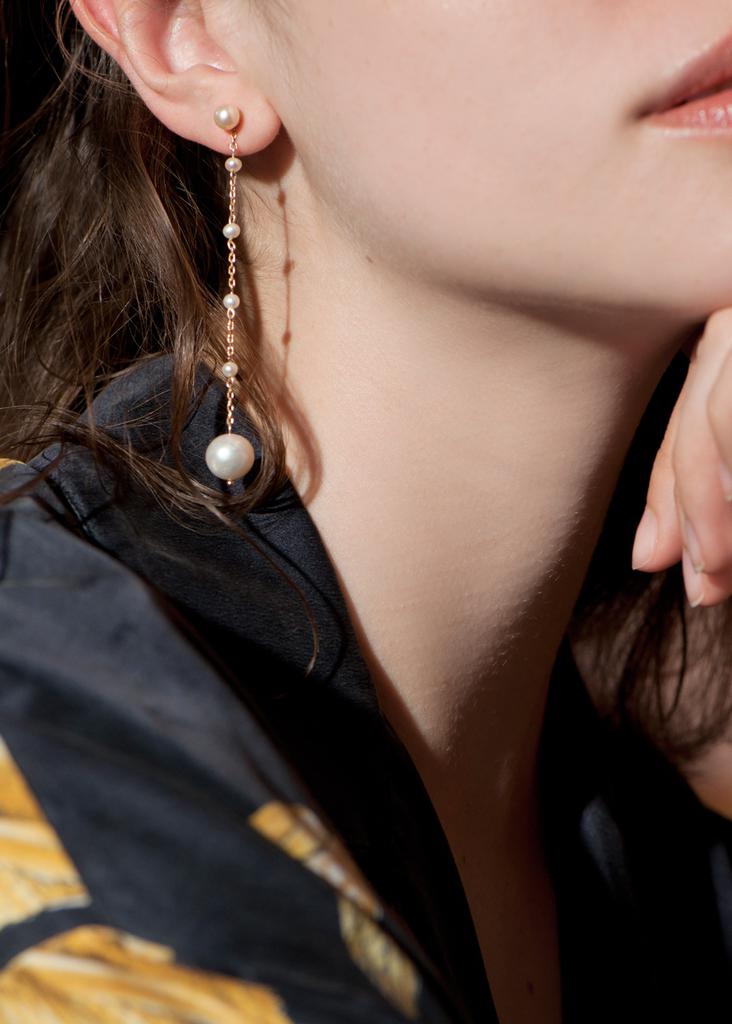Pearl drops 24k vermeil earrings商品第2张图片规格展示