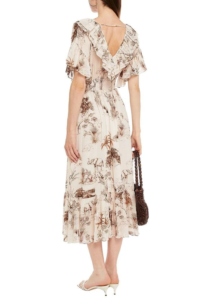 商品Sandro|Marro ruffled printed gauze midi dress,价格¥923,第3张图片详细描述