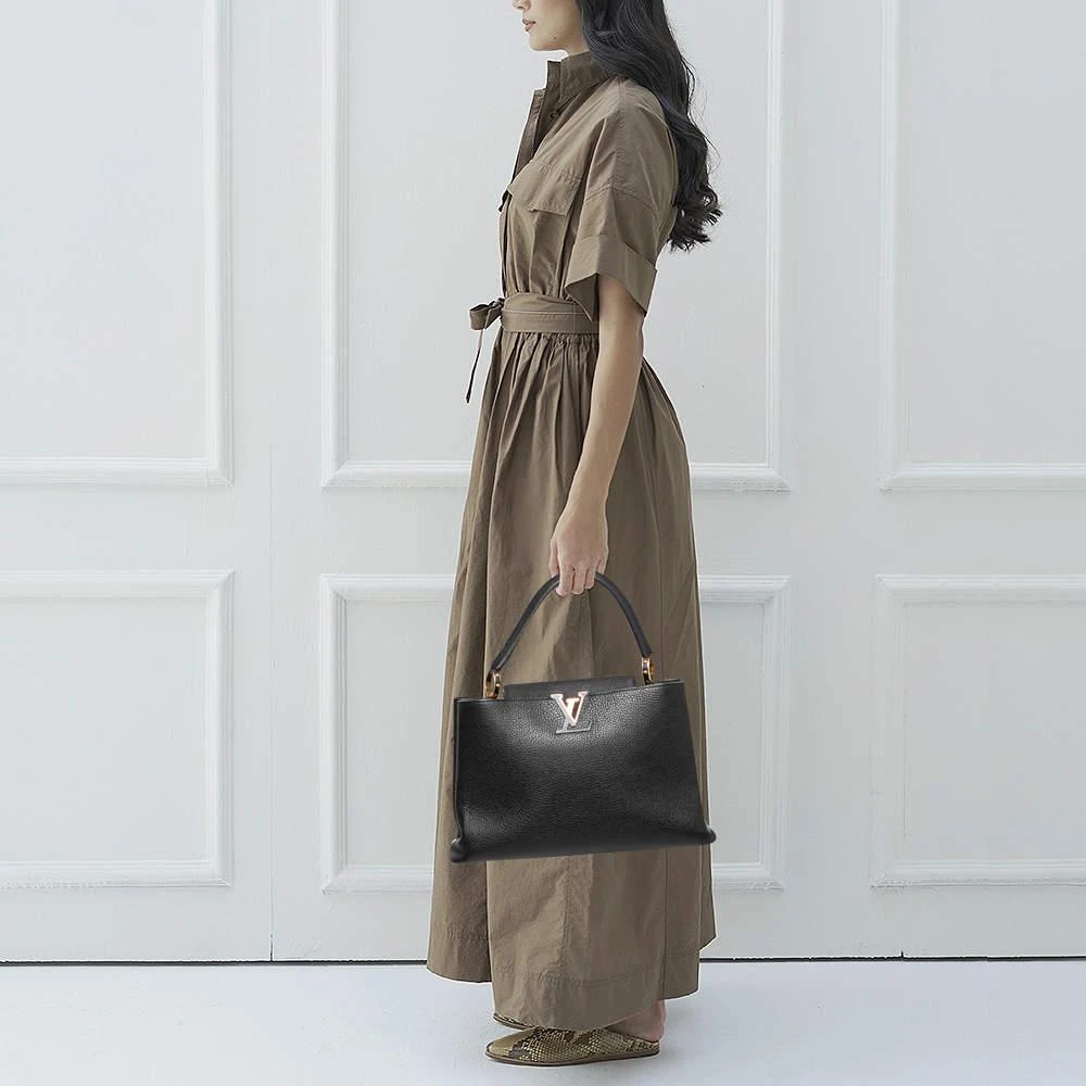 商品[二手商品] Louis Vuitton|Louis Vuitton Black Taurillon Leather Capucines MM Bag,价格¥15442,第2张图片详细描述