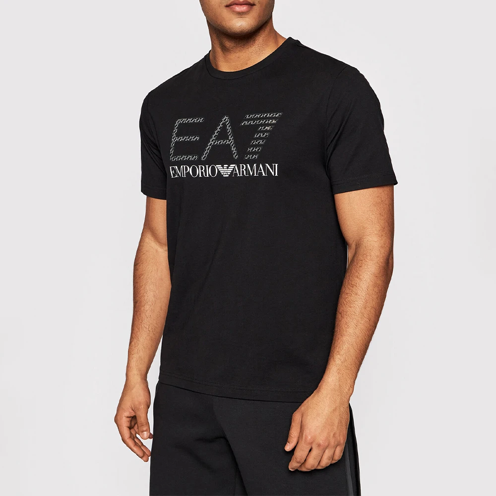 EMPORIO ARMANI 男士黑色棉质字母logo印花圆领短袖T恤 3LPT54-PJ02Z-0200 商品