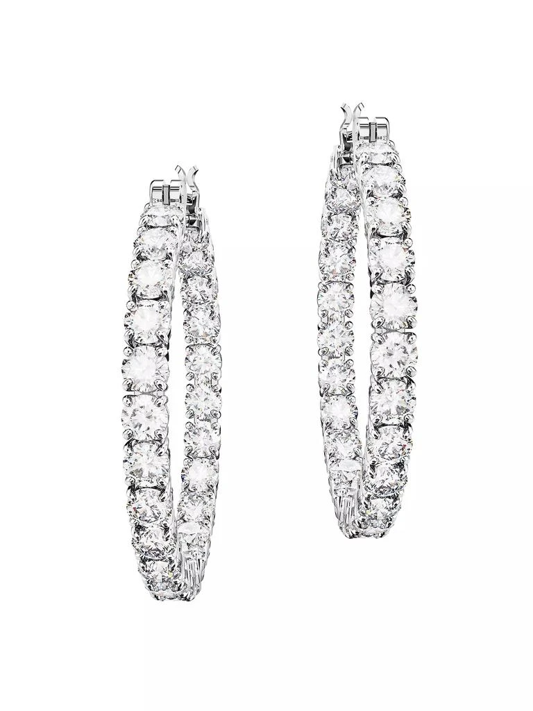 商品Swarovski|Matrix Rhodium-Plated & Crystal Inside-Out Hoop Earrings,价格¥1343,第1张图片