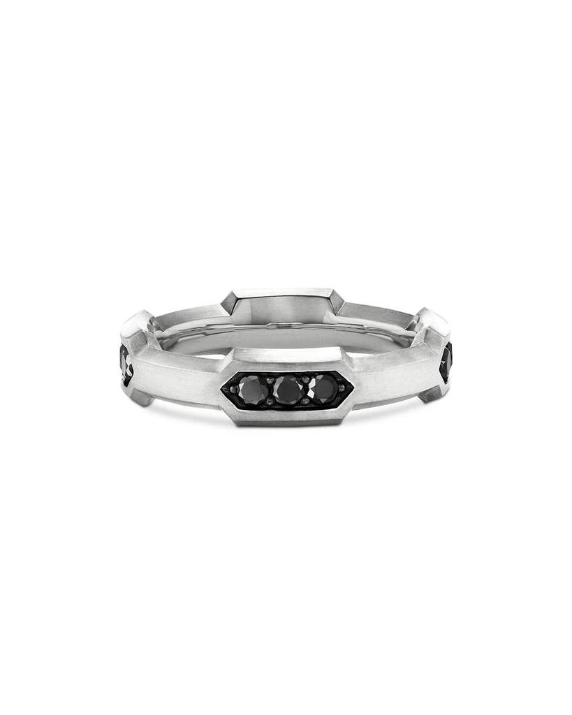 商品David Yurman|Men's Hex Station Band Ring in Sterling Silver with Black Diamonds, 6mm,价格¥5842,第1张图片